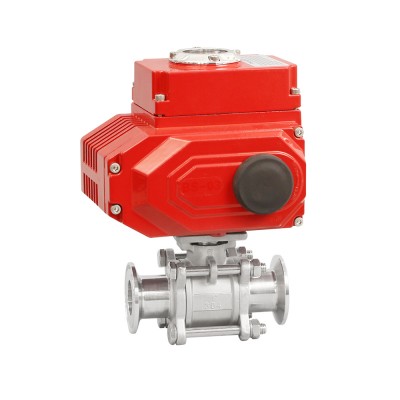 High platform 1000 WOG PSI Electric Tri Clamp Three pieces ball valve
