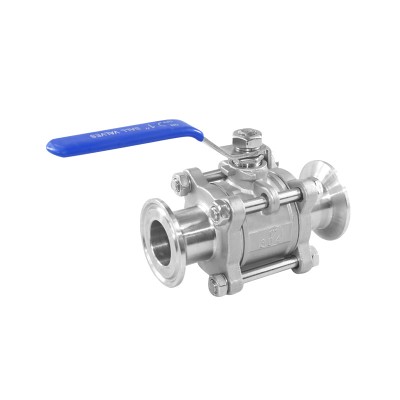SS304 SS316  Stainless Steel Three Piece Clamp Ball Valve High platform