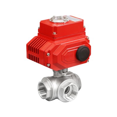 SS304 SS316  High Quality  Electric Female Threaded Three Way Ball Valve