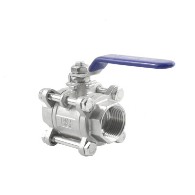 SS304 SS316 NPT/BSP  3 Piece Female Threaded Ball Valve High platform