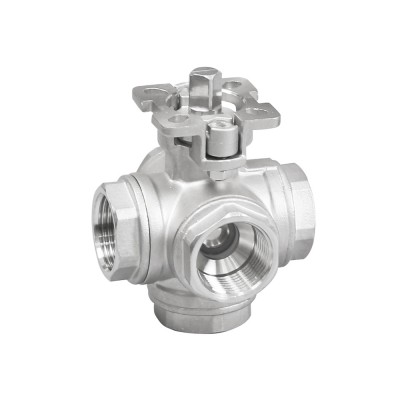 Stainless Steel High Quality  Female Thread five way ball valve
