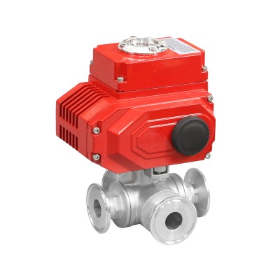 1000 WOG PSI High Quality  Tri Clamp Electric four way Ball Valve