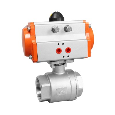 Stainless Steel High Quality  Female Thread Two pieces Pneumatic ball valve