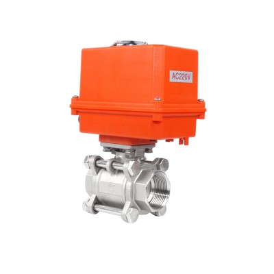 1000 WOG PSI High Quality  Three Pieces Female Threaded Electric Control Ball Valve